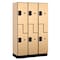 Salsbury Industries Wardrobe Locker, 45" W, 18" D, 76" H, (3) Wide, (6) Openings, Maple 27368MAP - alternate 1